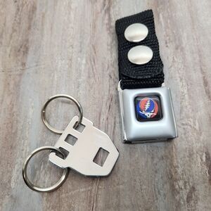 Buckle Down Skull Seatbelt Keychain Detachable Made USA
